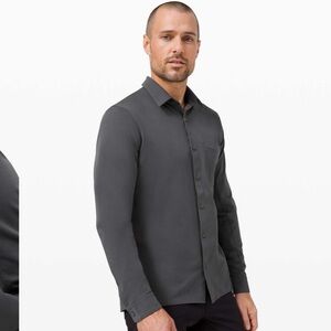 lululemon Commission Long Sleeve Button Down *Qwick Oxford Graphite Grey - M